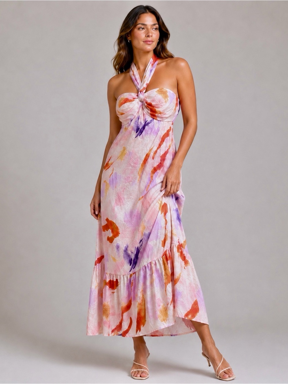 Grace Karin Pink Abstract Floral Maxi Dress – Size XL – New With Tags